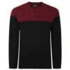 Bigdude Colour Block Jumper Black/Burgundy