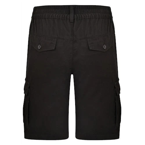 Bigdude Elasticated Waist Cargo Shorts Black 3 Bigdude Elasticated Waist Cargo Shorts Black - Image 3