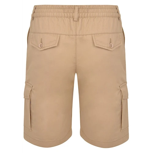 Bigdude Elasticated Waist Cargo Shorts Sand 3 Bigdude Elasticated Waist Cargo Shorts Sand - Image 3