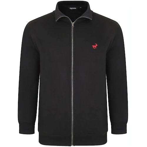 Bigdude Funnel Neck Full Zip Sweatshirt Black 1 Bigdude Funnel Neck Full Zip Sweatshirt Black