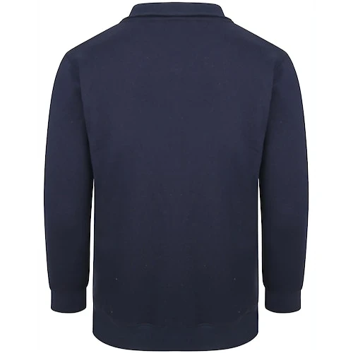 Bigdude Funnel Neck Full Zip Sweatshirt Navy 2 Bigdude Funnel Neck Full Zip Sweatshirt Navy - Image 2
