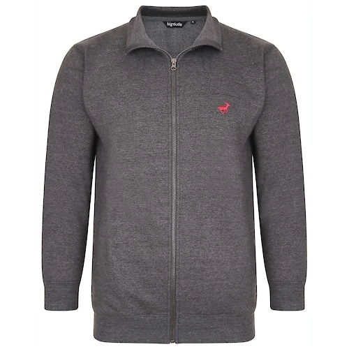 Bigdude Funnel Neck Full Zip Sweatshirt Charcoal 1 Bigdude Funnel Neck Full Zip Sweatshirt Charcoal