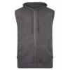 Bigdude Loop Back Sleeveless Hoody Charcoal