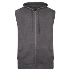Bigdude Loop Back Sleeveless Hoody Charcoal