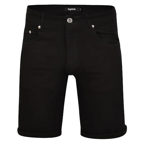 Bigdude Stretch Denim Shorts Black 1 Bigdude Stretch Denim Shorts Black