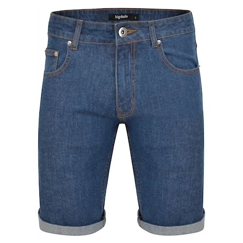 Bigdude Stretch Denim Shorts Mid Wash 1 Bigdude Stretch Denim Shorts Mid Wash