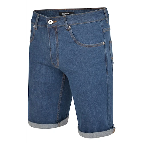 Bigdude Stretch Denim Shorts Mid Wash 4 Bigdude Stretch Denim Shorts Mid Wash - Image 4