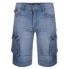Bigdude Cargo Denim Shorts Light Wash