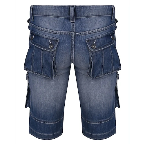 Bigdude Cargo Denim Shorts Mid Wash 2 Bigdude Cargo Denim Shorts Mid Wash - Image 2