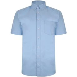 Bigdude Oxford Short Sleeve Shirt Light Blue