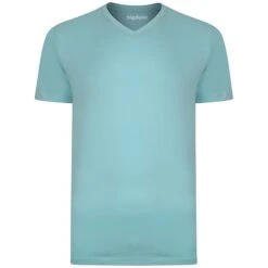 Bigdude Plain V-Neck T-Shirt Turquoise
