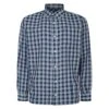 Bigdude Button Down Long Sleeve Check Shirt Bright Navy