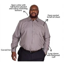 Bigdude Classic Long Sleeve Poplin Shirt Charcoal -Casual Suit For Men Sales Store c1a97839 bd19ls120charcoal