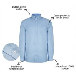 Bigdude Oxford Long Sleeve Shirt Light Blue -Casual Suit For Men Sales Store c468cec1 bdt81sls0120ligth20blue