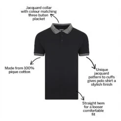 Bigdude Jacquard Collar Polo Shirt Black -Casual Suit For Men Sales Store ccd41b55 bd20p04