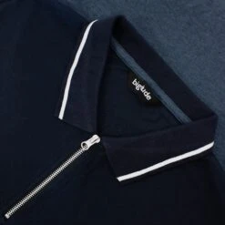 Bigdude Colour Block Zipped Polo Shirt Navy/Denim -Casual Suit For Men Sales Store cd4fa94c img 8687