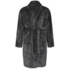 Bigdude Plain Fleece Dressing Gown Charcoal