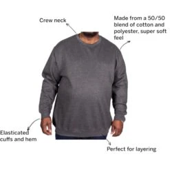 Bigdude Essentials Jumper Charcoal -Casual Suit For Men Sales Store cded814b 012