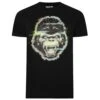 Bigdude Graphic Gorilla Print T-Shirt Black
