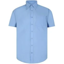 Bigdude Classic Short Sleeve Poplin Shirt Light Blue -Casual Suit For Men Sales Store d084e7c2 m30a6848