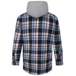 Bigdude Hooded Check Flannel Shirt Navy -Casual Suit For Men Sales Store d65ee9b3 bd23ls03 04 2.jpg20edited