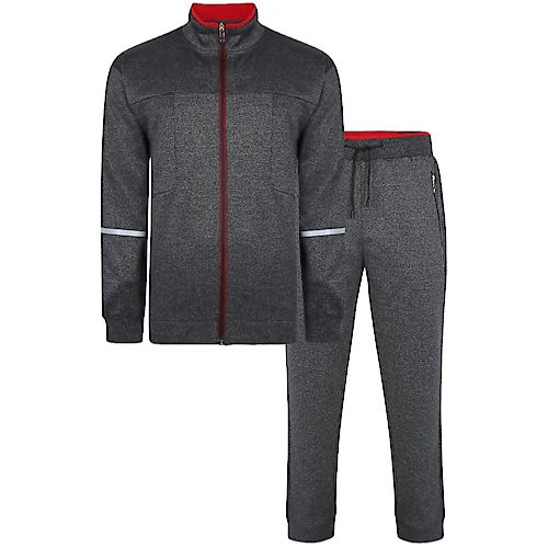 Bigdude Tricot Funnel Neck Tracksuit Charcoal 1 Bigdude Tricot Funnel Neck Tracksuit Charcoal
