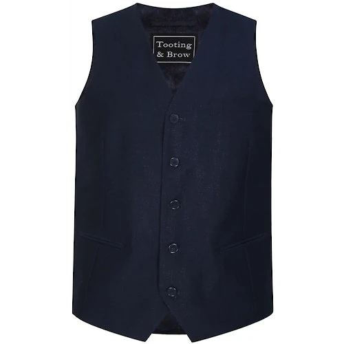 Tooting & Brow Pierlo Waistcoat Navy 1 Tooting & Brow Pierlo Waistcoat Navy
