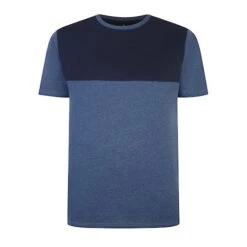 Bigdude Cut & Sew 2 Tone T-Shirt Denim Marl/Navy -Casual Suit For Men Sales Store e07a98ac bd21ts05 09 denimmarl navy 1