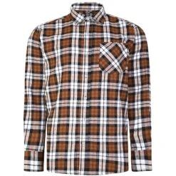 Bigdude Long Sleeve Flannel Shirt Brown