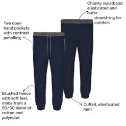Bigdude Chunky Waistband Contrast Joggers Navy -Casual Suit For Men Sales Store e47295d0 071