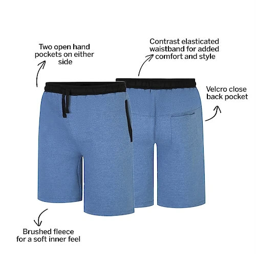 Bigdude Contrast Sweat Shorts Denim Marl 3 Bigdude Contrast Sweat Shorts Denim Marl - Image 3