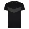 Bigdude Chevron Cut And Sew T-Shirt Black/Charcoal