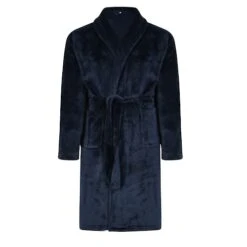 Bigdude Plain Fleece Dressing Gown Navy