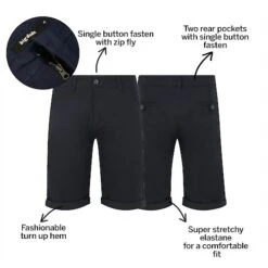 Bigdude Stretch Chino Shorts Navy -Casual Suit For Men Sales Store f20641ab bd20sh0320navy