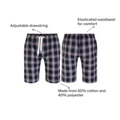 Bigdude Woven Checked Pyjama Shorts Navy/Red -Casual Suit For Men Sales Store f2f5fd4b 9