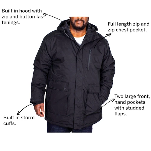 Bigdude Utility Coat Black 4 Bigdude Utility Coat Black - Image 4