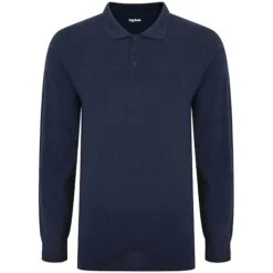Bigdude Long Sleeve Polo Shirt Navy