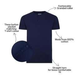 Bigdude Grandad T-Shirt Navy -Casual Suit For Men Sales Store f8a4803e bd19ts0120blue