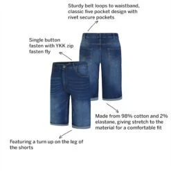 Bigdude Stretch Turn Up Denim Shorts Mid Blue Wash -Casual Suit For Men Sales Store fb22e5dd shorts2