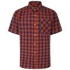 Bigdude Gingham Short Sleeve Shirt Orange