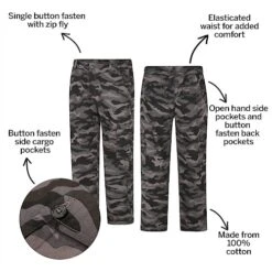 Bigdude Elasticated Waist Camo Cargo Trousers Charcoal -Casual Suit For Men Sales Store fc376f86 bd23tr0320grey