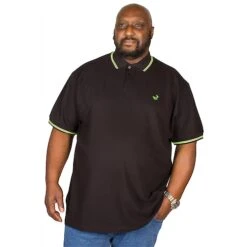 Bigdude Tipped Polo Shirt Black/Green -Casual Suit For Men Sales Store img 0019 clipped rev 1 1