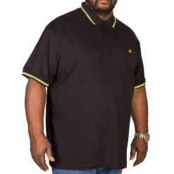 Bigdude Tipped Polo Shirt Black/Yellow