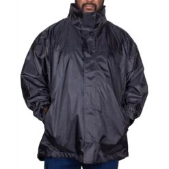 Bigdude Showerproof Packaway Rain Jacket Black -Casual Suit For Men Sales Store img 1942 clipped rev 1