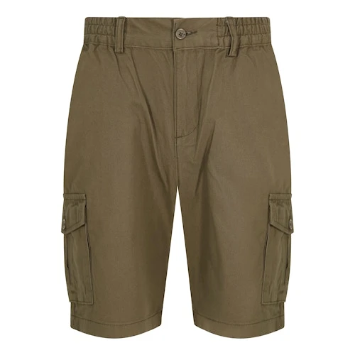 Bigdude Elasticated Waist Cargo Shorts Khaki 1 Bigdude Elasticated Waist Cargo Shorts Khaki