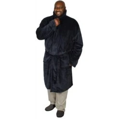 Bigdude Plain Fleece Dressing Gown Navy -Casual Suit For Men Sales Store img 2581 clipped rev 1