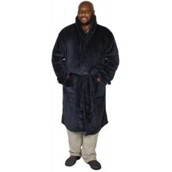Bigdude Plain Fleece Dressing Gown Navy -Casual Suit For Men Sales Store img 2582 clipped rev 1