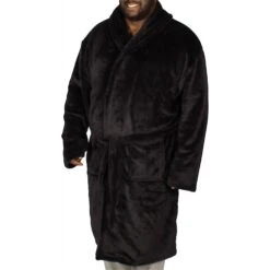 Bigdude Plain Fleece Dressing Gown Black -Casual Suit For Men Sales Store img 2588 clipped rev 1