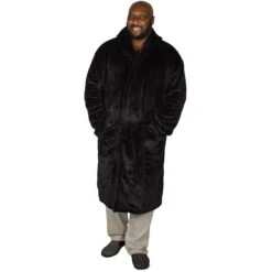 Bigdude Plain Fleece Dressing Gown Black -Casual Suit For Men Sales Store img 2590 clipped rev 1
