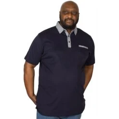 Bigdude Contrast Jersey Polo Shirt Navy -Casual Suit For Men Sales Store img 6172 clipped rev 1